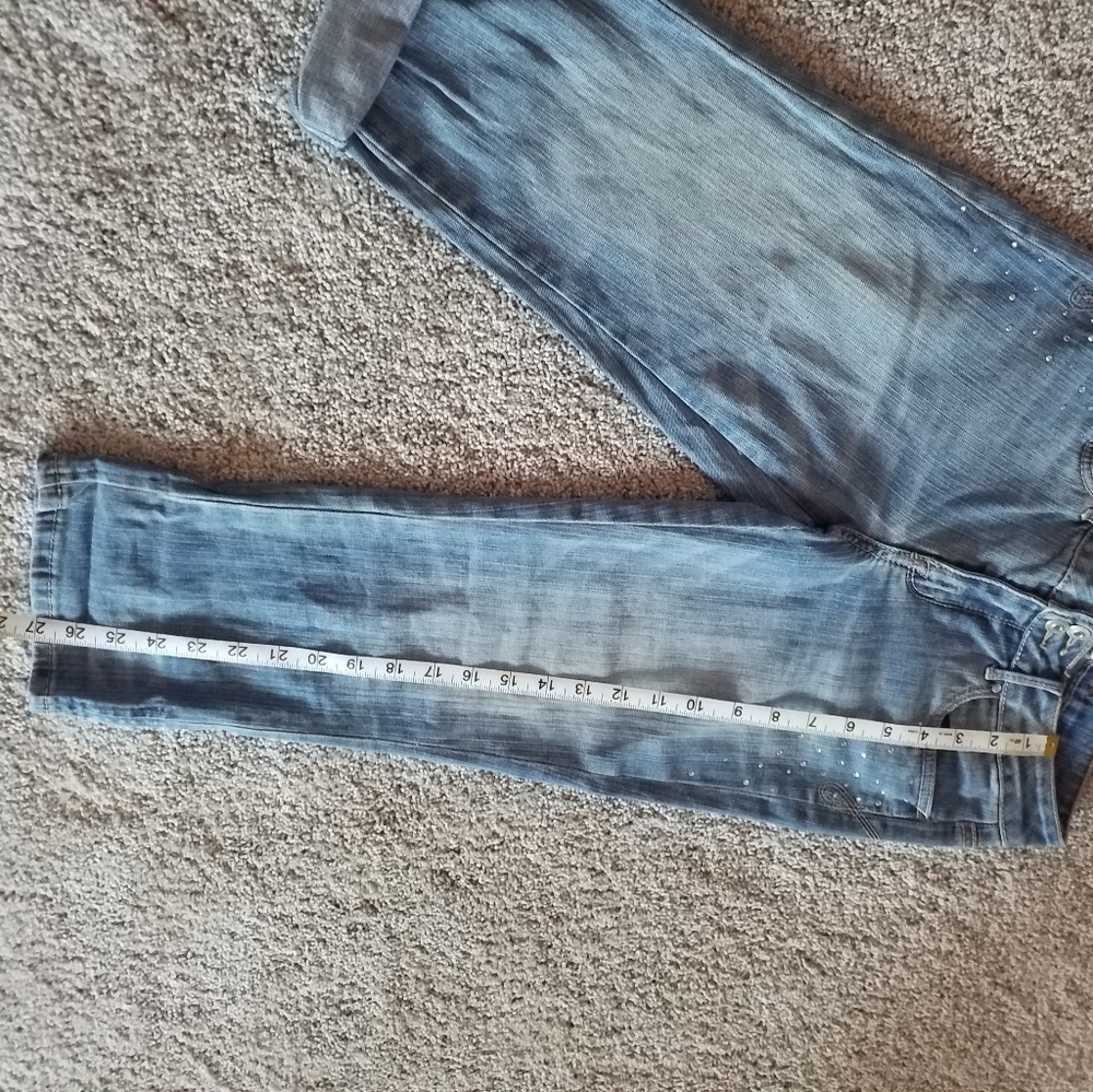 LimitedToo CropJeans 12R denim embroider butterfly - Picture 10 of 12